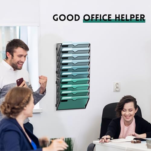 SUPEASY 10-Tier Wall File Organizer, Hanging File Holder - Image 6