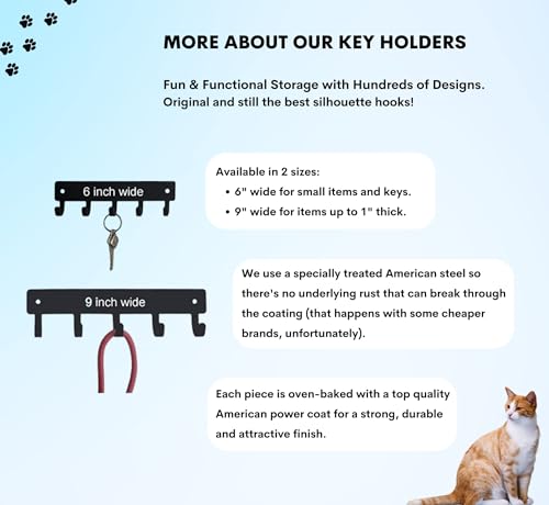 Twin Cats Key Rack & Hanger - Large 9 inch - Image 5