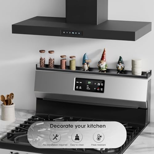30" Adjustable Magnetic Stove Top Shelf, Matte Black - Image 7