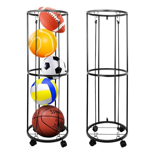 Garage Ball Storage Rack, Wall-Mounted Basketball Holder - Image 2