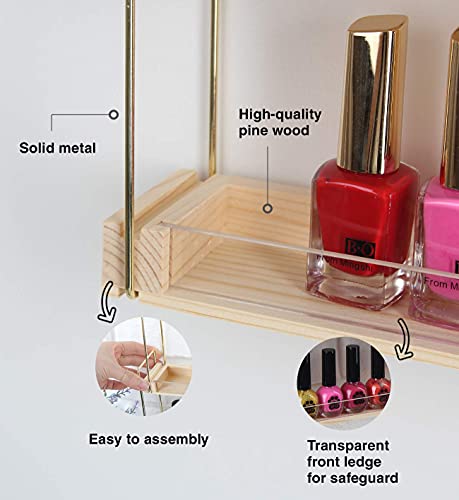 J JACKCUBE DESIGN Wall Mount Gold Metal and Wood Nail Polish - Image 7