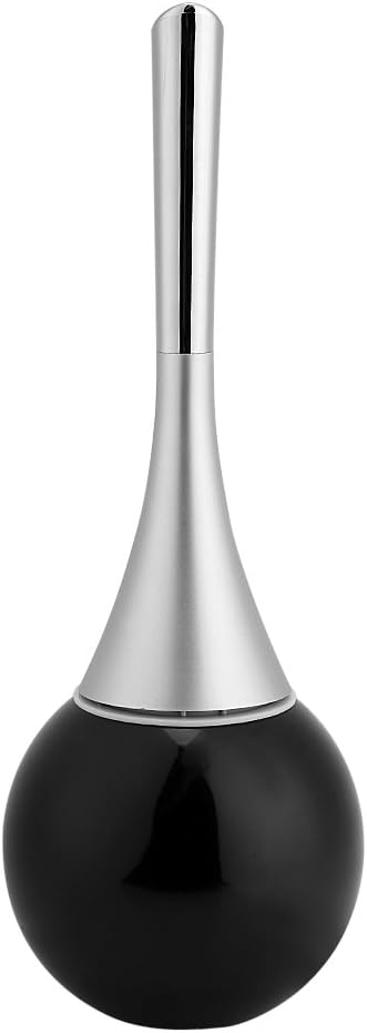 Toilet Brush Set, Stainless Steel Base Water Proof and ABS Plastic Handle Anti Impact, with Concealed Holder for Modern Bathroom Decor (Black Base)