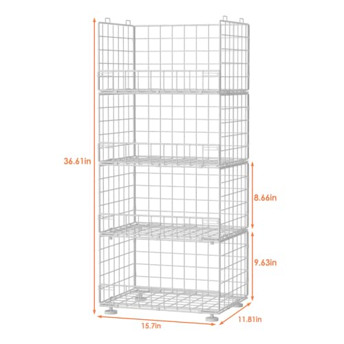 4-Tier Stackable Closet Organizers with Adjustable Feet - Image 4