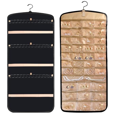 Hanging Jewelry Organizer Doubled-sided with Pockets & - Image 2