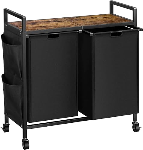 WOWLIVE Double Laundry Hamper with Wheels, Rolling L | All Products - Image 2