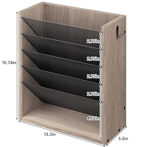 Mail Organizer Wall Mounted, 6-Slot Hanging File Organizer - Image 4