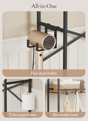 4 Tier Over The Toilet Storage Shelf with 3 | Bathroom Organizatio - Image 5