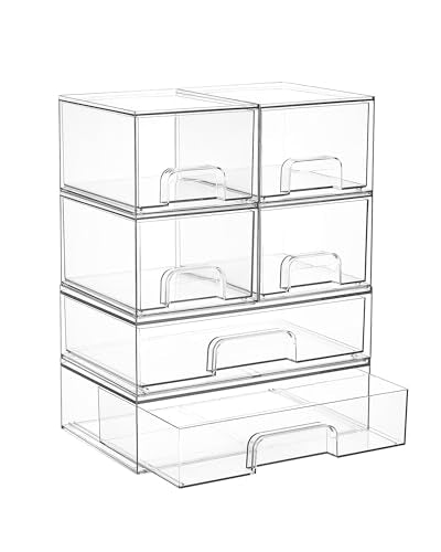 Vtopmart Stackable Storage Drawers Set of 6, Plastic Organizer - Image 2