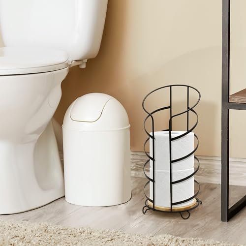 BROOKSTONE, Toilet Paper Holder with Bamboo Base - Image 3