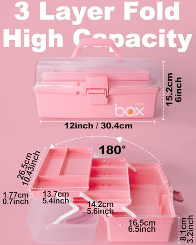 TERGOO 12in 3-Layer Plastic Craft Organizers and Storage - Image 3