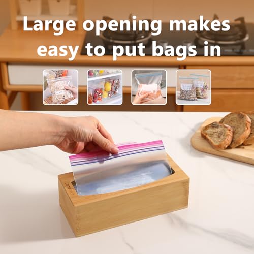CRAKTH Plastic Bag Storage Organizer for Kitchen Drawer, Bamboo - Image 5