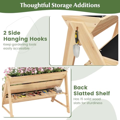 3-Tiers Raised Garden Bed, Wooden Garden Planter with 3 - Image 7
