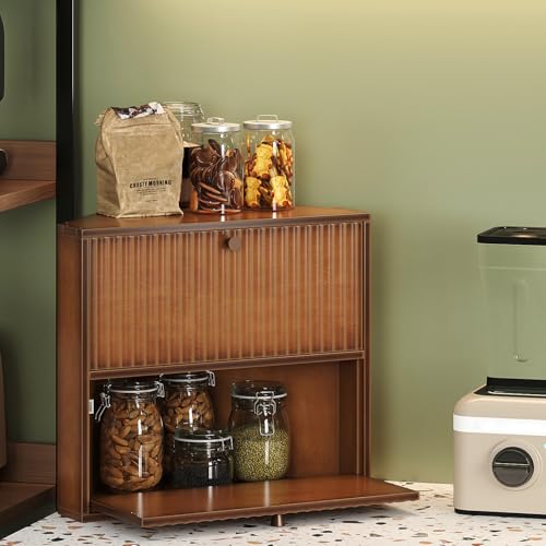 Trironsun Corner Bread Box for Kitchen Countertop Bamboo Two - Image 4