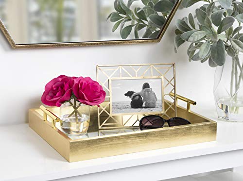Kate and Laurel Lipton Decorative Mirror Tray with Polished Metal - Image 5