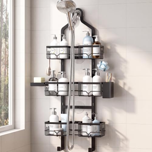 Shower Caddy Hanging, 3-Tier Hanging Shower Caddy Over Showerhead - Image 2