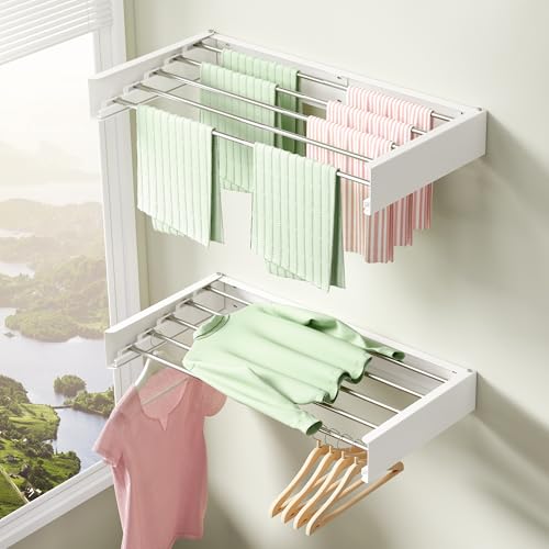 Wall Mounted Clothes Drying Rack 32", Foldable Drying Rack - Image 3