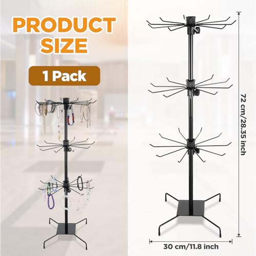 3 Tier 28.3 x 11.8 Inch Rotating Display Stand, Earring Display - Image 4