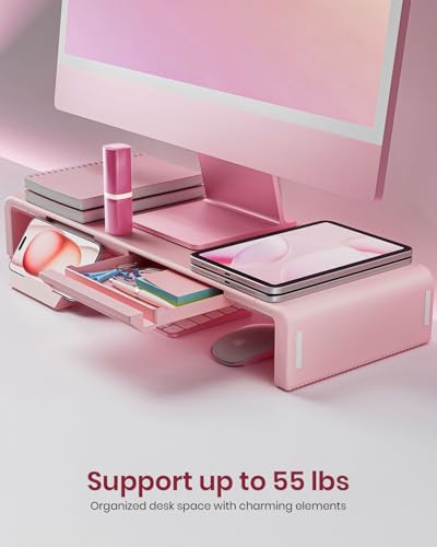 Pink Monitor Stand Riser, Klearlook Foldable - Image 3