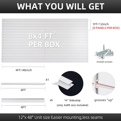 FRAYSCENT Slat Wall Paneling Garage Wall Organizer, Slatwall - Image 3
