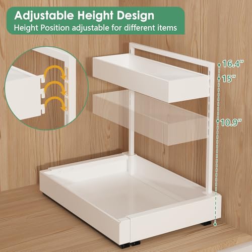 REALINN L-Shaped Under Sink Organizer with 6-Level Height - Image 5