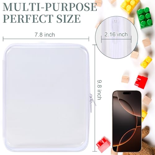 3 Pack Clear Hard Shell Zipper Case, Clear Zipper Pouches - Image 4