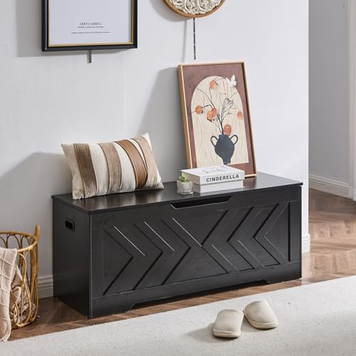 47.2” Storage Bench,Extra Large Wooden Storage Chest - Image 3