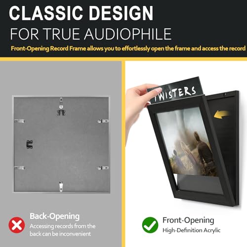 Emfogo Vinyl Record Frame for the Wall, Vinyl Record Display - Image 3