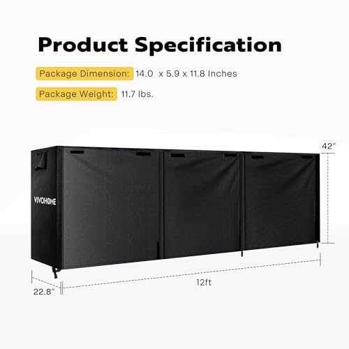 VIVOHOME 12ft Waterproof Firewood Log Rack Cover, Heavy - Image 3