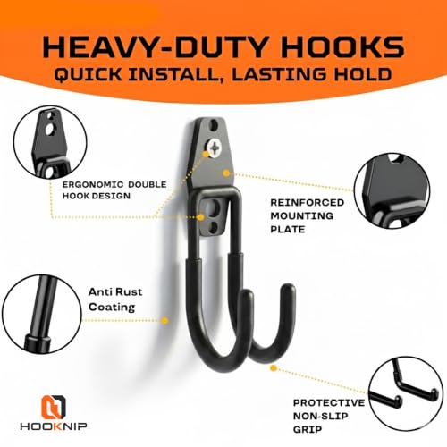 16 Pack Heavy Duty Garage Hooks, Wall Mounted Tool Hangers - Image 5