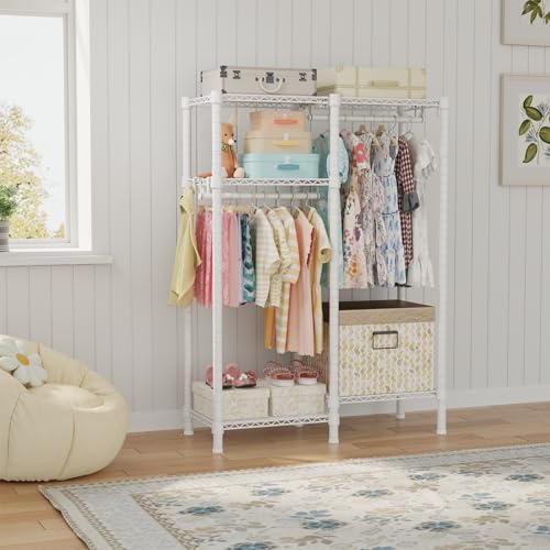 F1 Garment Rack for Kids, 4 Tiers Closet System Hold 410lbs - Image 3