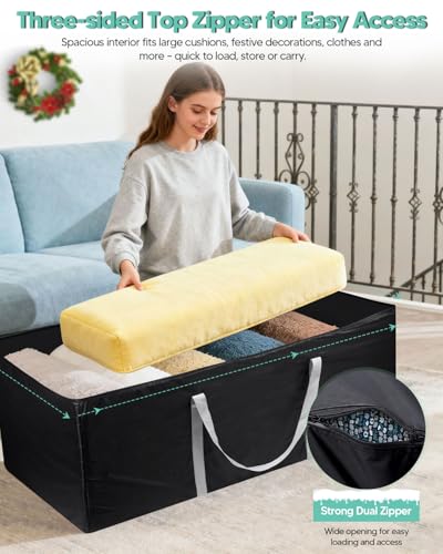 Uranshin 177 Gallon Patio Cushion Storage Bag with Zippers - Image 5