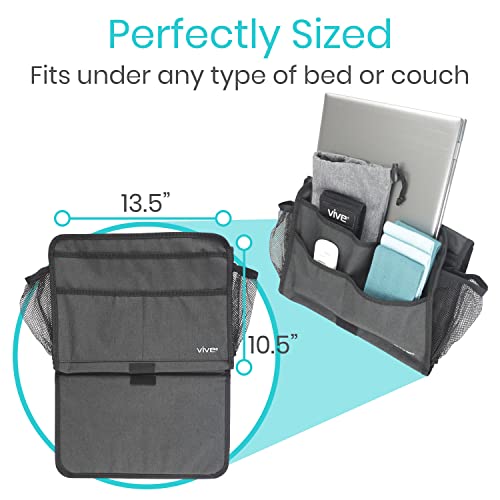 Vive Bedside Caddy - Bed Hanging Organizer - Storage Bag Shelf - Image 5
