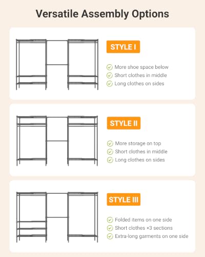 Expandable Heavy Duty Clothes Rack with shelves closet - Image 6