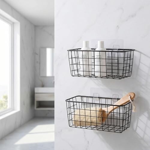 2 Set Adhesive Hanging Wall Basket Inside Cabinet Do | All Products - Image 7