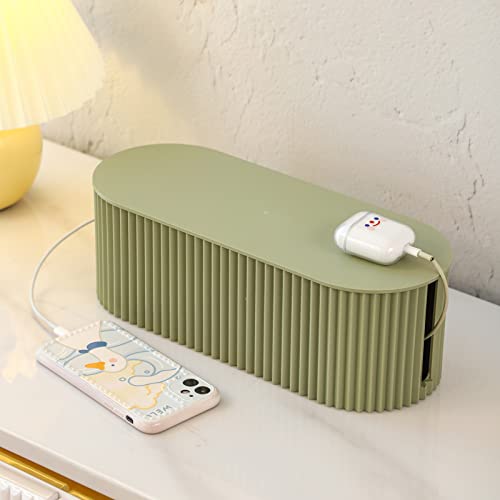 FABROK Cable Management Box, Cord Organizer Box, Small, Green - Image 7