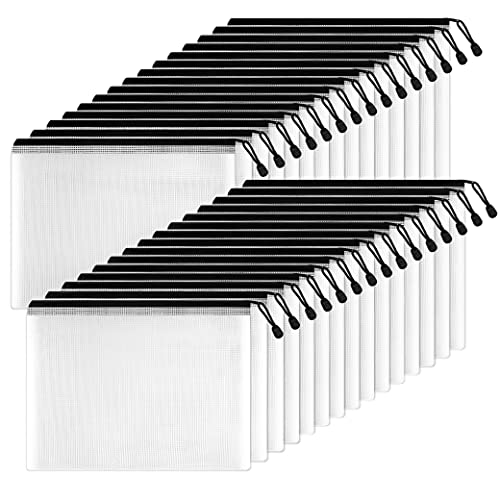 SUNEE Mesh Zipper Pouch 11x15 in (Black, 30 Packs) - Image 2