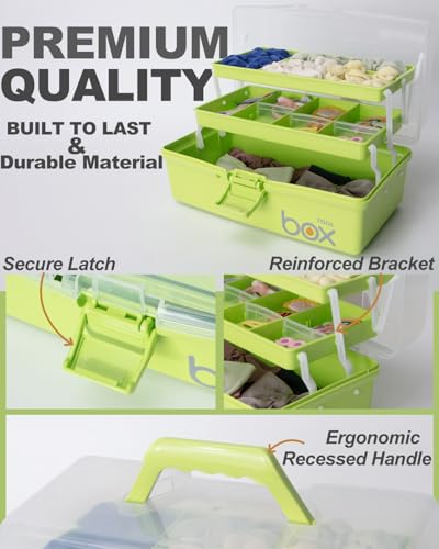 TERGOO 12in 3-Layer Plastic Craft Organizers and Storage - Image 4