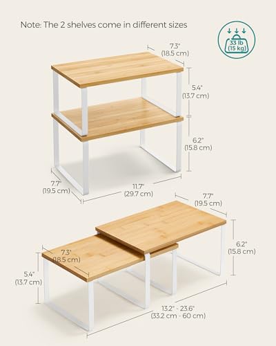 SONGMICS Cabinet Organizer Shelf, Set of 4 Spice Rack - Image 3