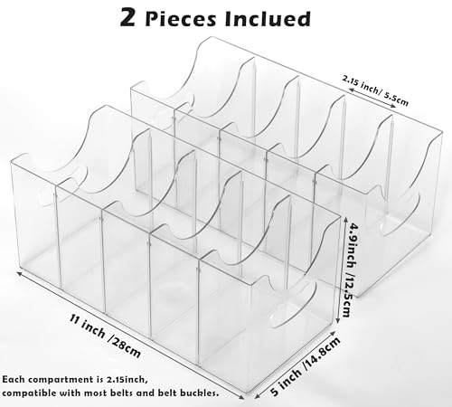 Belt Organizer - 2 Pack Clear Stackable Belt holder - Image 4