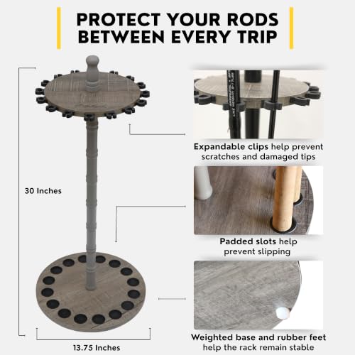 Rush Creek Creations 16-Rod Round Fishing Rod Holder | Garage Storage - Image 7