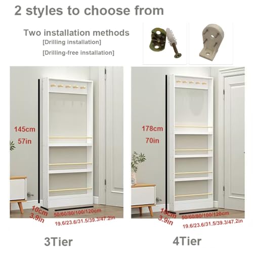 Behind Door Bookshelf Tall Narrow Book Shelf,Behind Door 3/4 Tier - Image 3
