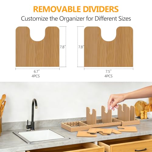 Bamboo Pot and Pan Organizer,Pots and Pans Organizer under - Image 7
