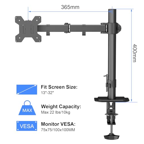 suptek Single LED LCD Monitor Desk Mount Heavy Duty Fully - Image 4