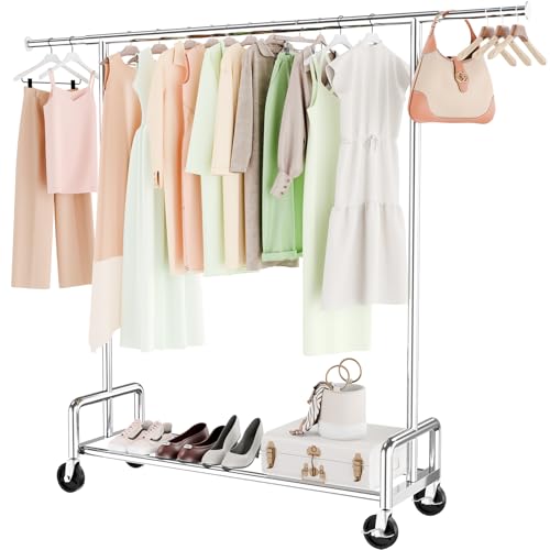 Simple Trending Rolling Clothes Rack, Heavy Duty Garment Rack - Image 2