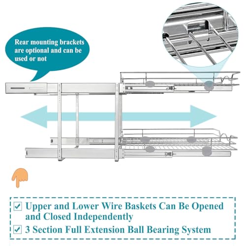 OCG 2 Tier Pull Out Cabinet Organizer (9.5" W x 21" | All Products - Image 7