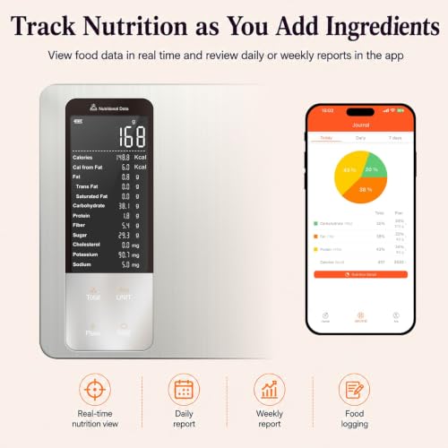 MAXUS Smart Food Kitchen Scale with Nutrition Calculator, 22 - Image 6