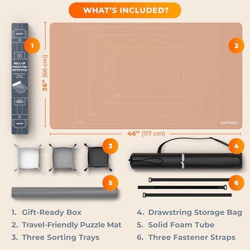 The Original Newverest Jigsaw Puzzle Mat Roll Up, Rose Gold - Image 3