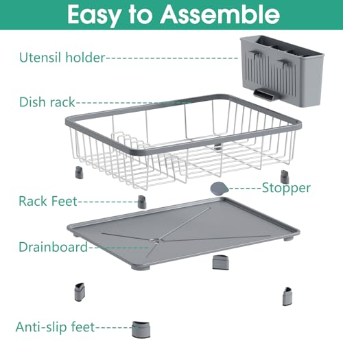 Hiviweer Dish Drying Rack for Kitchen Counter, 16.2" L x 12.5" W - Image 5