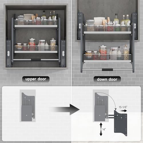 Pull Down Shelf Organizer, 22''~24'', Grey - Image 5