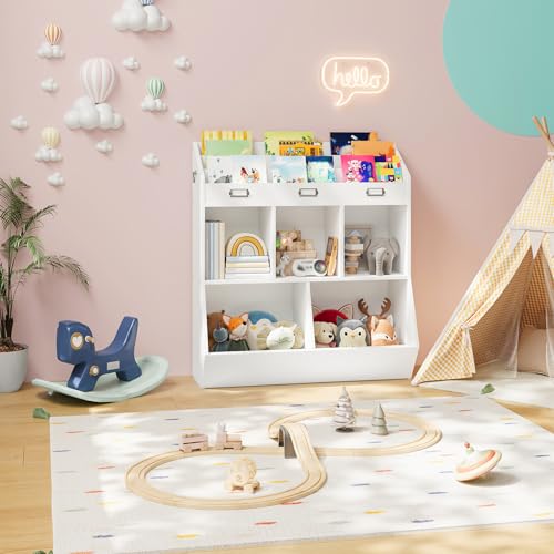 HOOBRO Kids Bookshelf and Toy Storage, Children's Bookcase with 3 - Image 6